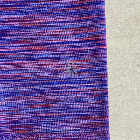 Athleta Girl Chit Chat Space Dye Pink & Purple Striped Capri Leggings - Picture 9 of 9